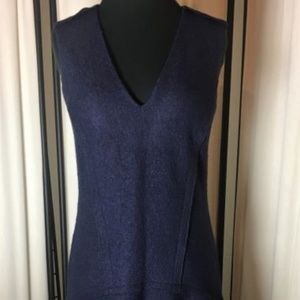 Ann Taylor Navy V-Neck Sleeveless Knit Dress